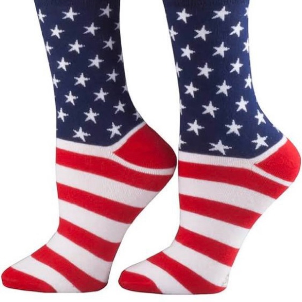 Two Left Feet NWT’w, The Patriot Socks; red, white & blue; Size: W5.5-9.5, M5-8